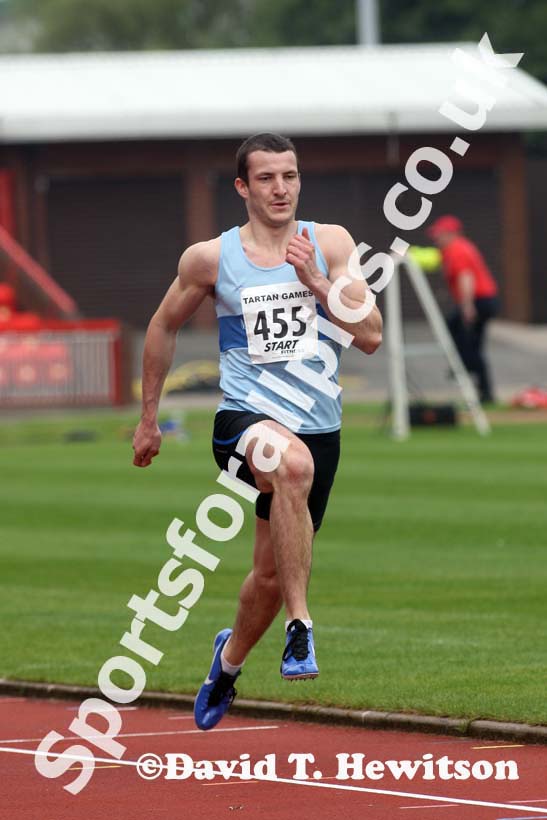 Ben Stephenson (Middlesbrough Mandale) in the 100 metres at the Gateshead Tartan Games Open.